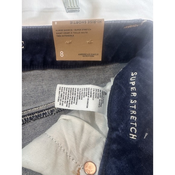 American‎ Eagle Womens Size 8 Super Stretch Hi-Rise Shortie Rolled Leg Shorts - Picture 7 of 11